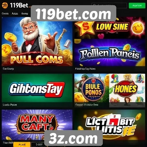 Diversidade de jogos disponíveis no 119bet.com